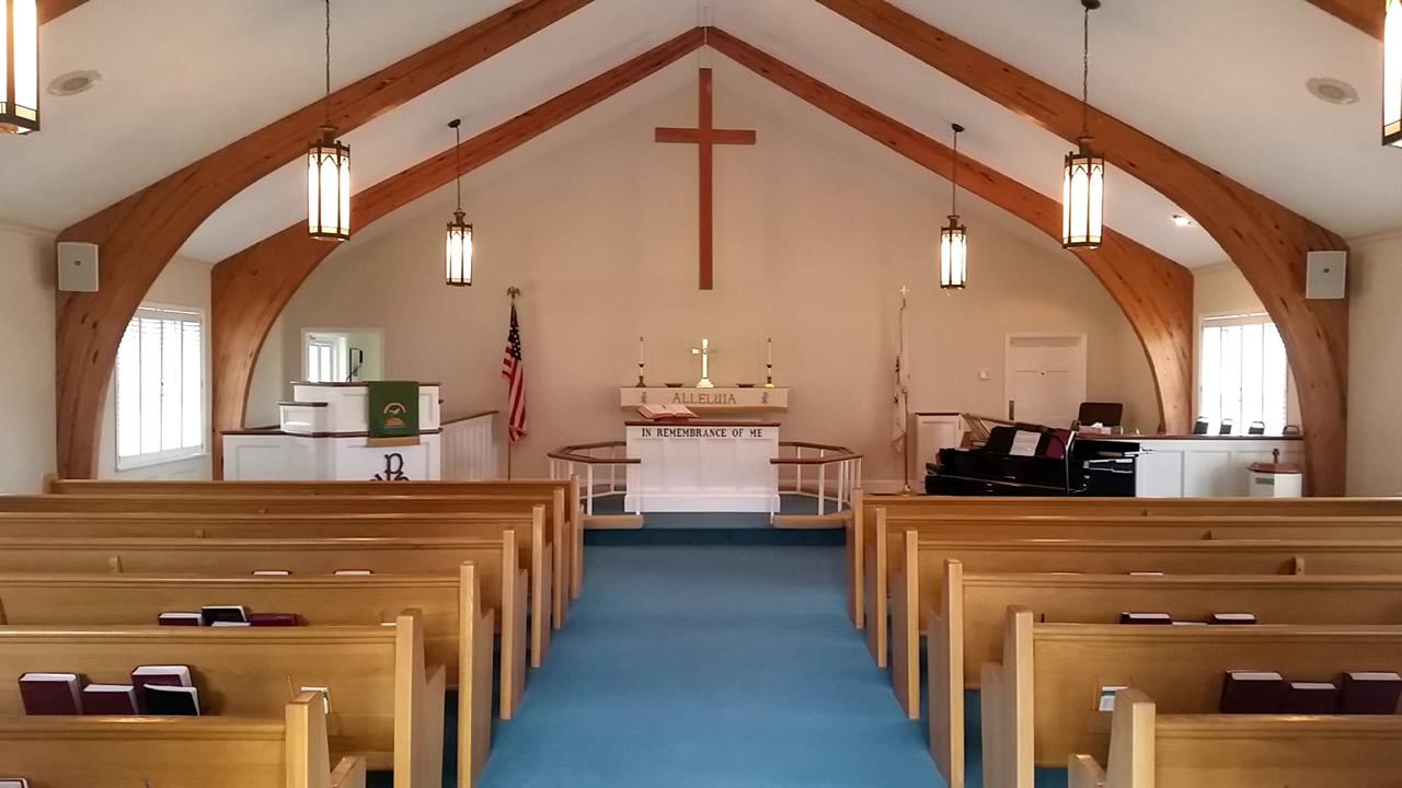 Faith UMC, Waynesville, NC sanctuary, inside--Waynesville, NC United Methodist Church